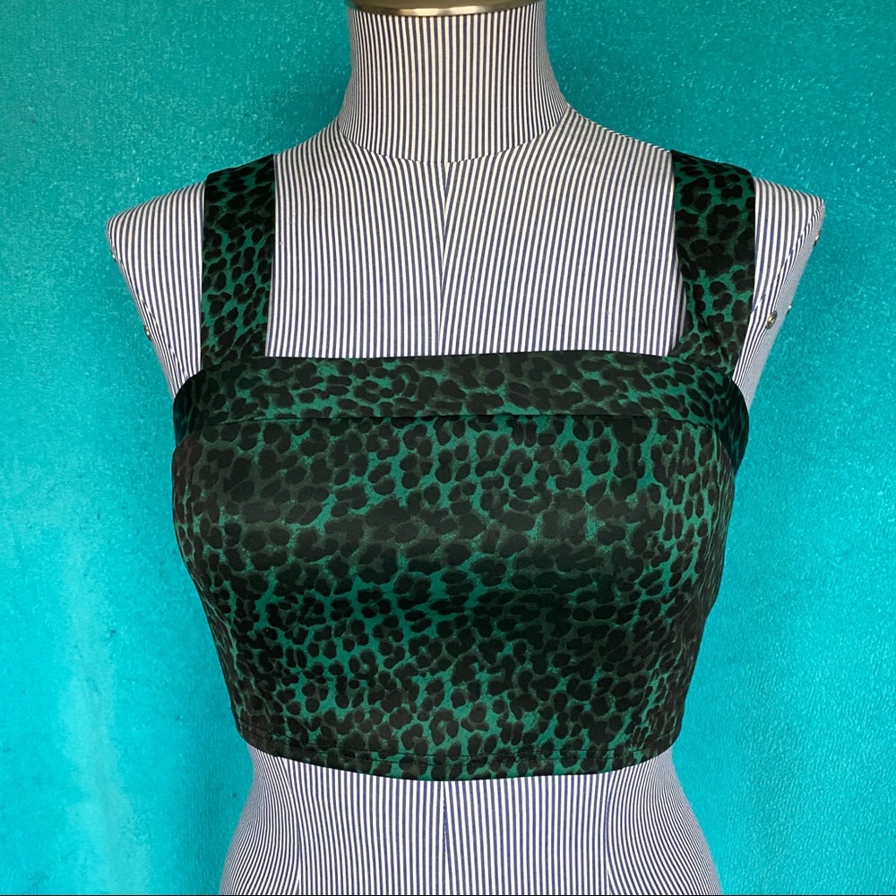 3/$30 Teal Leopard Crop